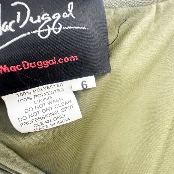 Mac Duggal Gold Embellished One Shoulder Cap Sleeve Trumpet Gown Size 6 NWT - Picture 9 of 12